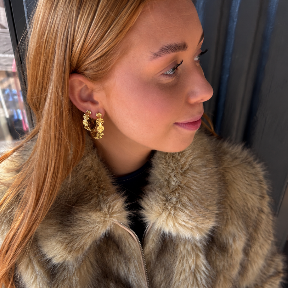 Wolff Jewelry Sunny Petit Hoops 25mm Øreringe 18 karat guldbelagt