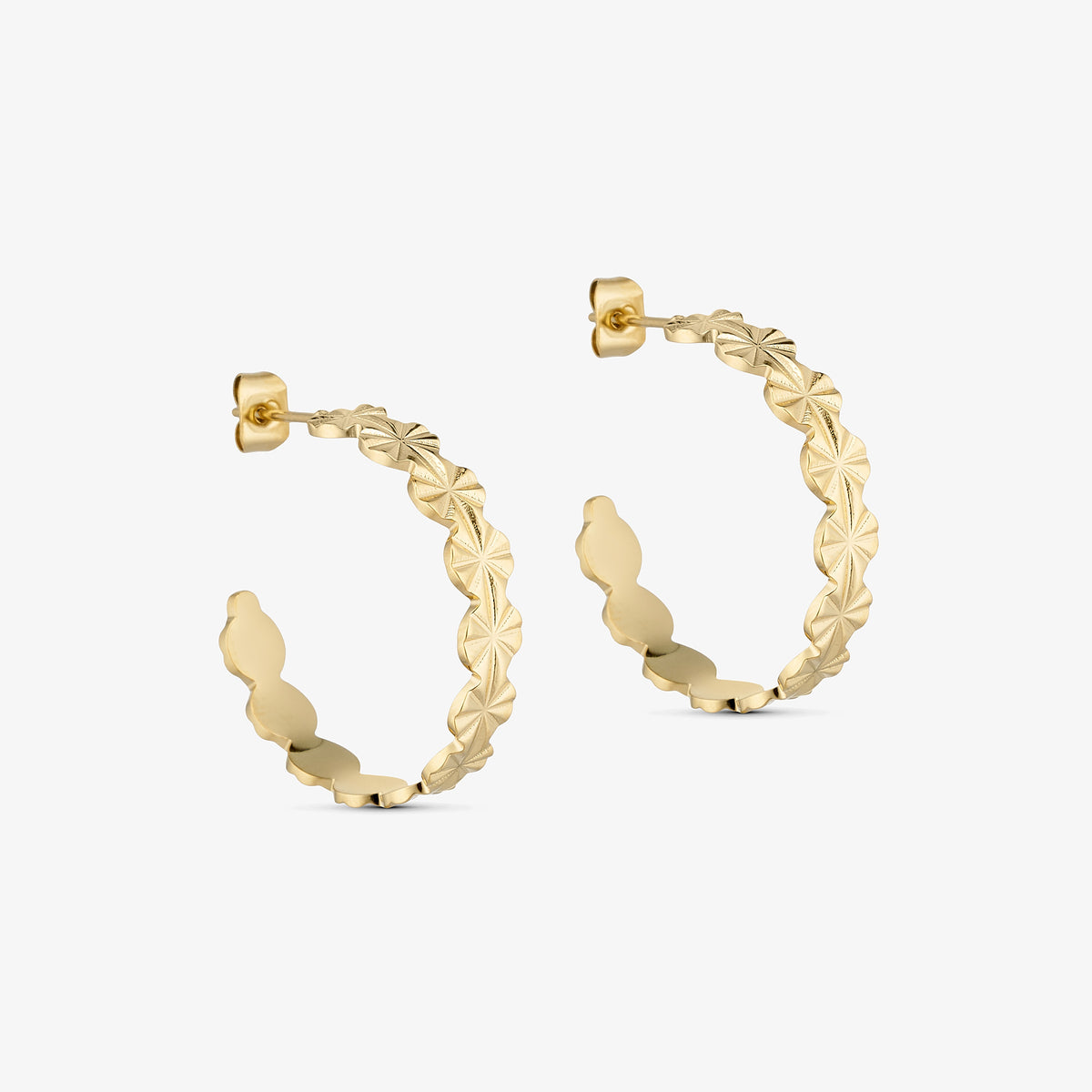 Wolff Jewelry Sunny Petit Hoops 25mm Øreringe 18 karat guldbelagt