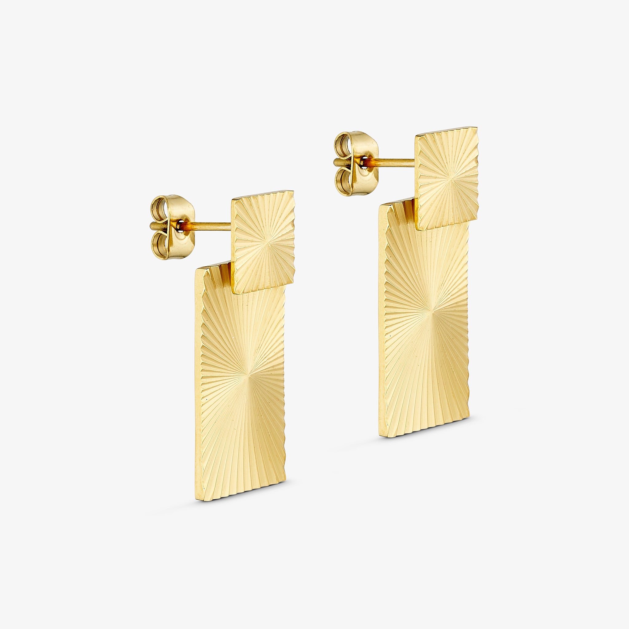 Wolff Jewelry Sunny Square Back Earring Øreringe 18 karat guldbelagt