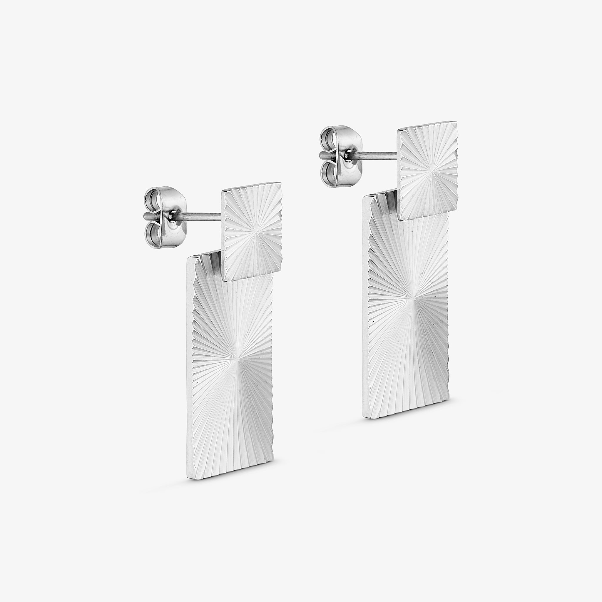 Wolff Jewelry Sunny Square Back Earring Øreringe Sølvfarvet