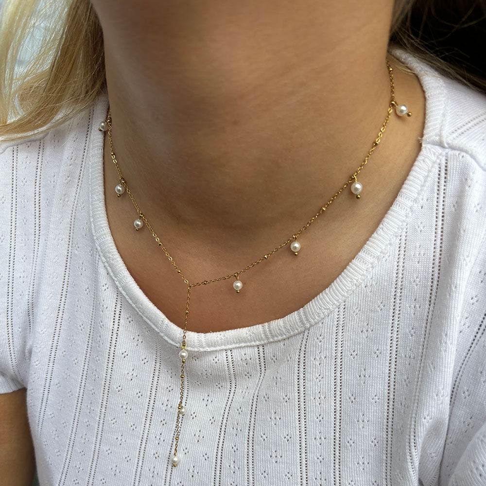 Wolff Jewelry Tanni Pearl Necklace Halskæder 18 karat guldbelagt