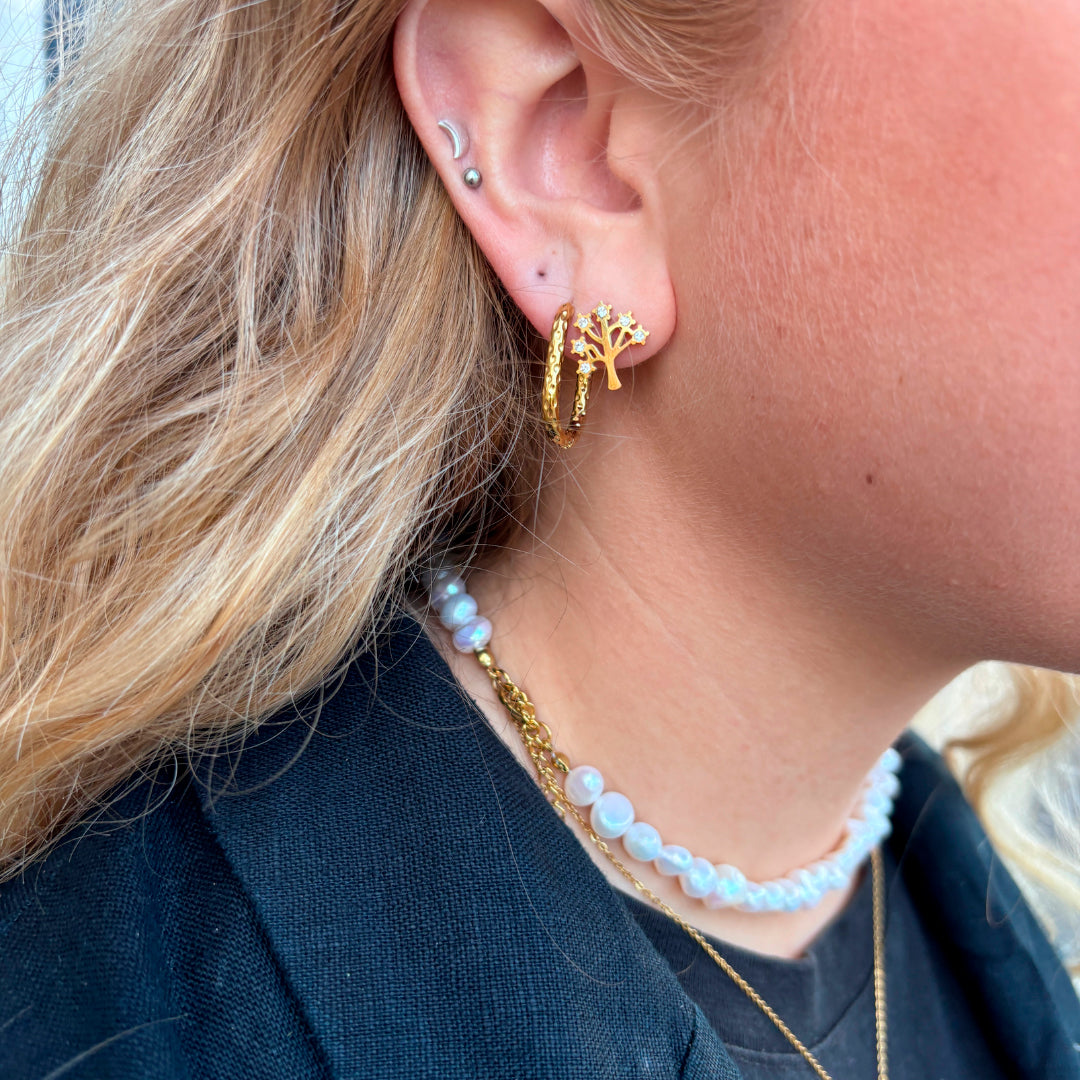 Wolff Jewelry Trilla Earstud Øreringe 18 karat guldbelagt