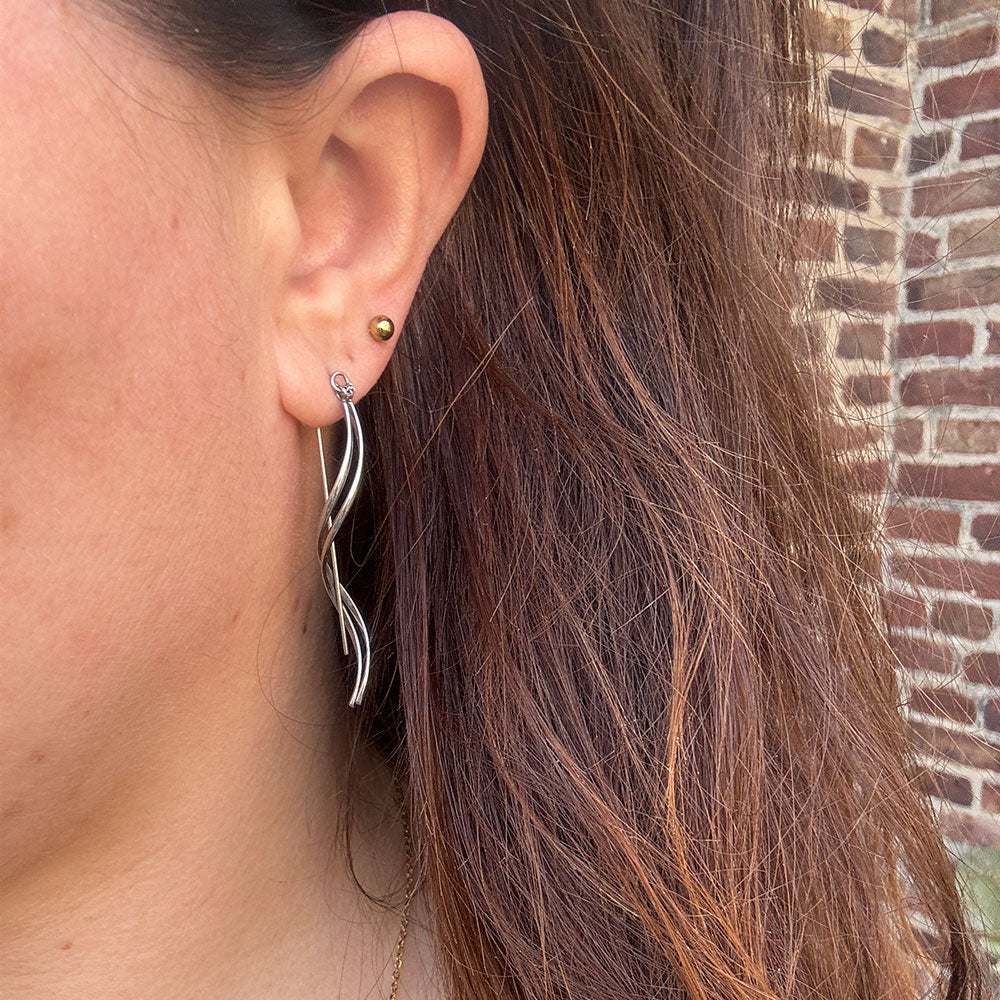 Wolff Jewelry Waves Earring Øreringe Sølvfarvet