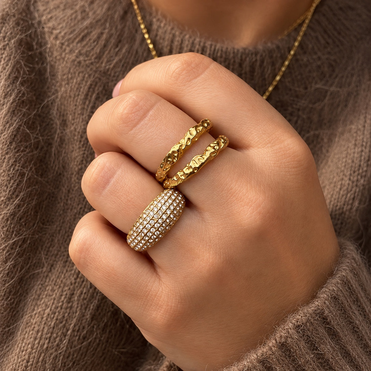 Wolff Jewelry Ziko Ring Ringe 18 karat guldbelagt
